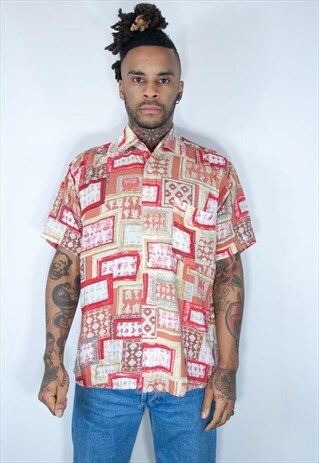 VINTAGE HAWAIIAN CRAZY PATTERNED SHIRT