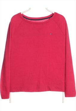 Red Tommy Hilfiger Crewneck Sweatshirt - Medium