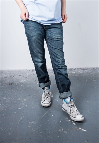 VINTAGE 511 LEVI'S BLUE RIPPED MOM JEANS