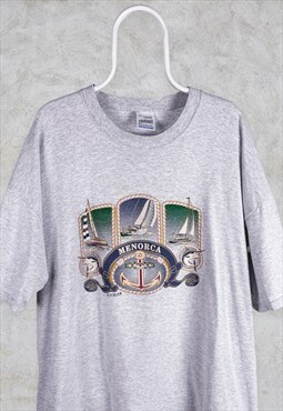Vintage Menorca Grey T-Shirt Screenstars Graphic Tourist XXL