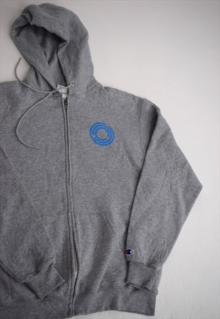 VINTAGE 90S CHAMPIONS GREY 'JANE STREET' ZIP HOODIE