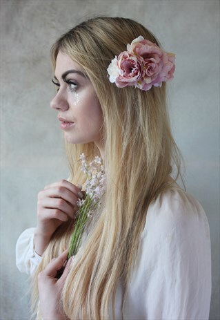 PINK FLOWER HAIR CLIP
