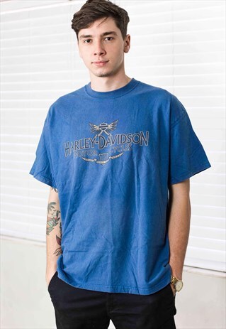 VINTAGE HORNY TOAD HARLEY-DAVIDSON T-SHIRT LOGO 90S XL 9.4