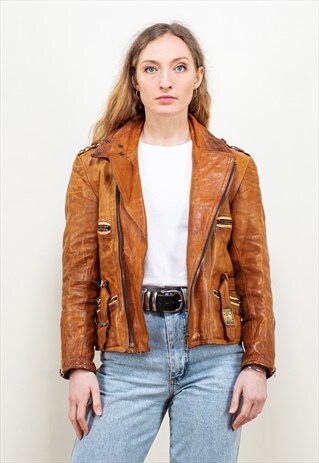 VINTAGE 70'S DISTRESSED LEATHER JACKET