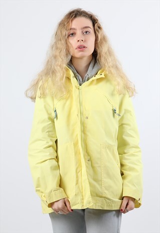 VINTAGE TOMMY HILFIGER LARGE YELLOW FESTIVAL RAIN JACKET