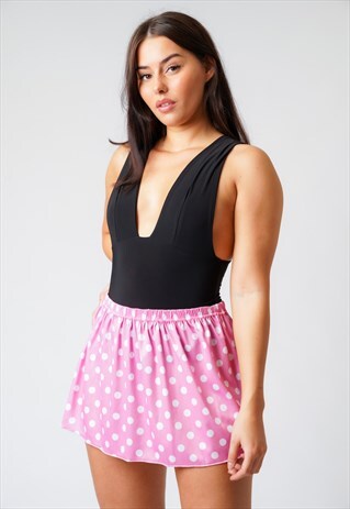 DAISY PINK POLKA DOT MINI SKIRT