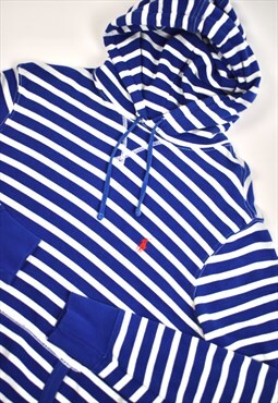 Vintage 90s Ralph Lauren Blue Stripe Hoodie
