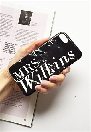 BLACK MARBLE PERSONALISED FULL NAME IPHONE AND SAMSUNG CASE