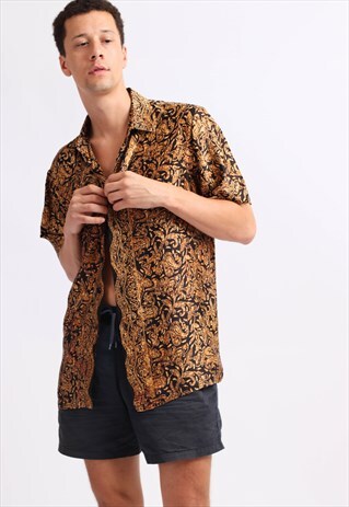 VINTAGE PATTERN SILK SHIRT
