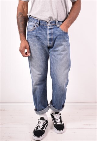 LEVI'S 501 MENS VINTAGE JEANS W34 L30 BLUE 90S