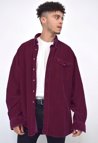 VINTAGE 90S PURPLE MAROON CORDUROY SHIRT