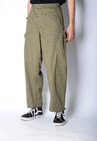 VINTAGE 60S KHAKI STRIPED CARGO PANTS