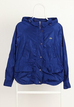 Vintage Lacoste Rain Hoodie Logo Jacket Blue