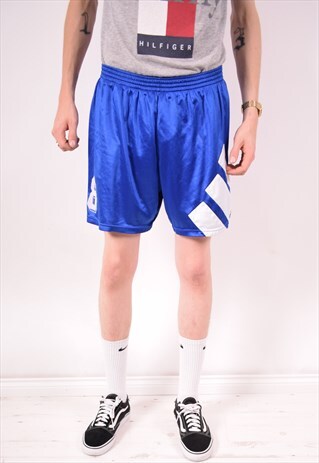 ADIDAS MENS VINTAGE SHORTS LARGE BLUE 90S