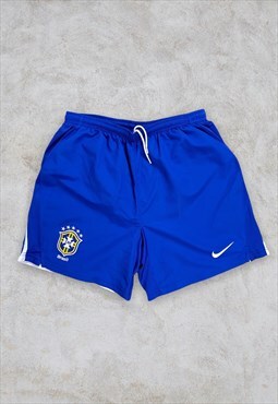 Blue Nike Brazil Football Shorts Small