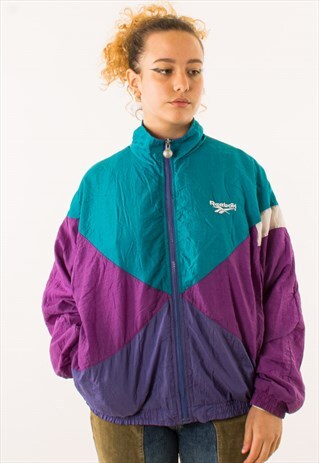 VINTAGE 90S BLUE REEBOK WINDBREAKER JACKET