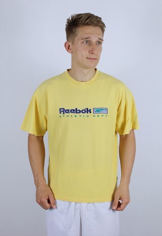 RARE VINTAGE REEBOK BIG LOGO MENS T-SHIRT TOP