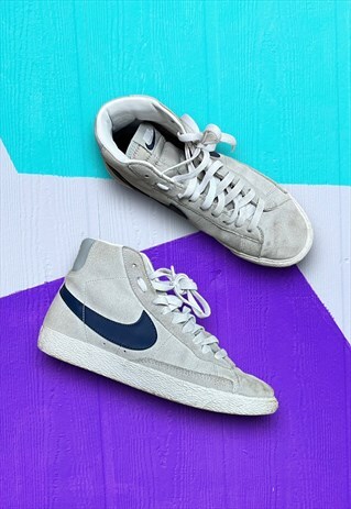 Y2K Grey x Navy Blue Nike Blazers