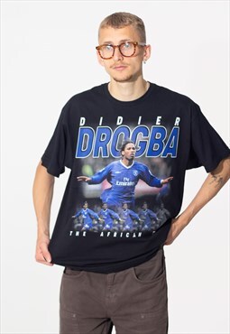 Didier Drogba Unisex Printed T-Shirt in Black