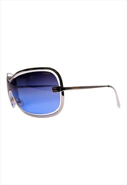 Chanel Sunglasses Oversized Shield Blue 4031 Vinrtage