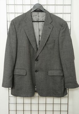 Vintage 00s Tweed Suit jacket Grey Size XL