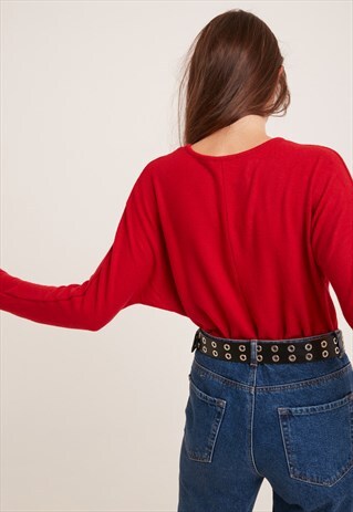 SUBDUED RED DROPPED SHOULDERS T-SHIRT
