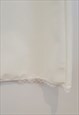 VINTAGE 80S LACE TRIM MAXI MIDI SLIP SKIRT WHITE