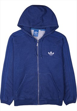 Vintage 90's Adidas Hoodie Sportswear Full Zip Up Blue Large