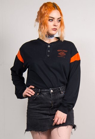 HARLEY-DAVIDSON VINTAGE 90'S BLACK LONG SLEEVE T-SHIRT