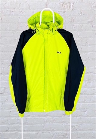 VINTAGE FILA JACKET GREEN BLACK MEDIUM