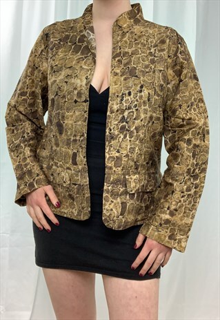 VINTAGE BROWN ANIMAL PRINT JACKET