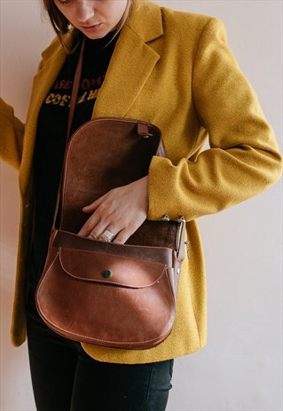 VINTAGE 70S BOHO LEATHER SHOULDER BAG