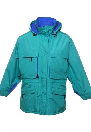 VINTAGE L.L. BEAN ZIP-FRONT TURQUOISE JACKET - L