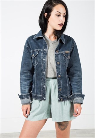 VINTAGE 80S CLASSIC WRANGLER BASIC DENIM JACKET / S0917