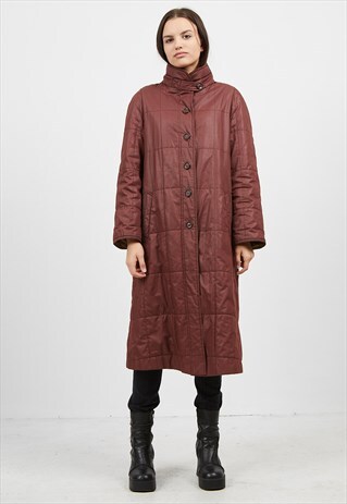 VINTAGE RED BROWN RAVENS REVERSIBLE COAT