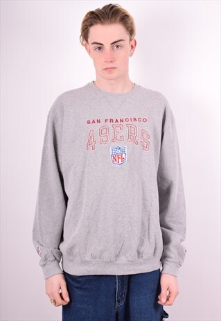 CHAMPION MENS NFL SF 49 ERS VINTAGE SWEATSHIRT JUMPER XL GRE