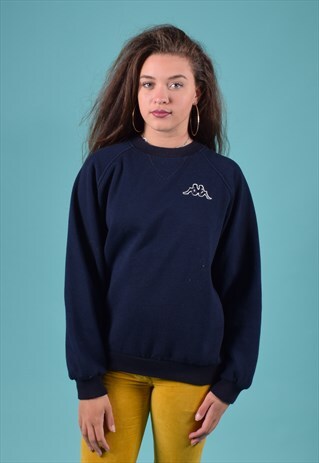 VINTAGE KAPPA NAVY TEXTURED SWEATSHIRT