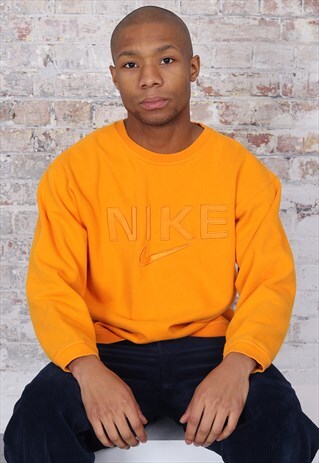 VINTAGE NIKE BIG LOGO SPELLOUT SWEATSHIRT ORANGE