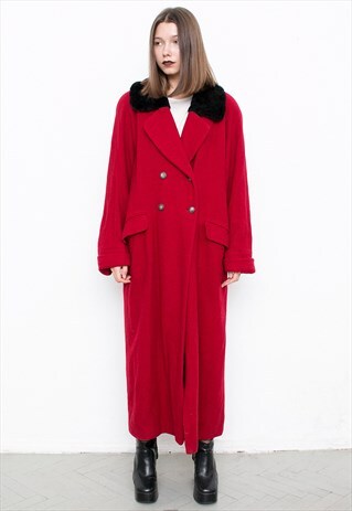 RED WOOL COAT