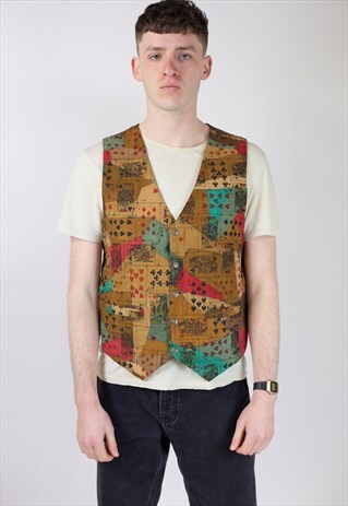 VINTAGE 90S PATTERNED WAISTCOAT