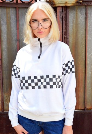 90S VINTAGE SWEATSHIRT WITH CHESSBOARD