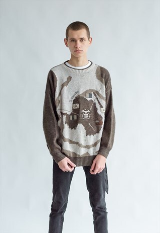 VINTAGE 80S FUNKY DADS JUMPER WITH PATTERN