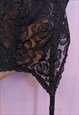 ANDRES SARDA BLACK FLORAL LACE CORSET TOP