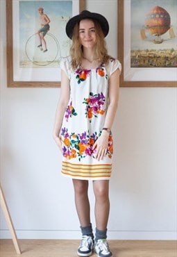 White short sleeve floral dress