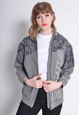 VINTAGE NIKE ZIP UP HOODIE GREY