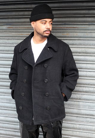 VINTAGE US MILITARY NAVY PEA COAT