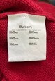 BURBERRY VINTAGE RED WOOL WAISTCOAT, UNISEX. SIZE S