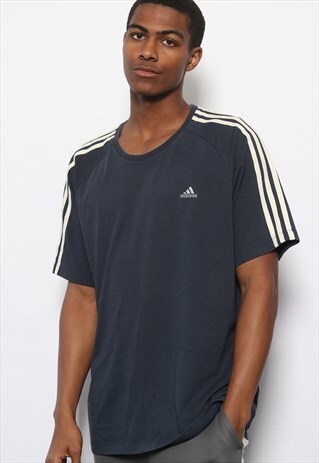 VINTAGE ADIDAS LOGO T-SHIRT NAVY BLUE