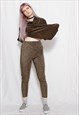 80S VINTAGE 90S DISCO DARK GOLD TOP LEGGING COORD TWO PIECES