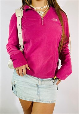 Vintage Y2K 00s North Face Pink Embroidered Sweatshirt